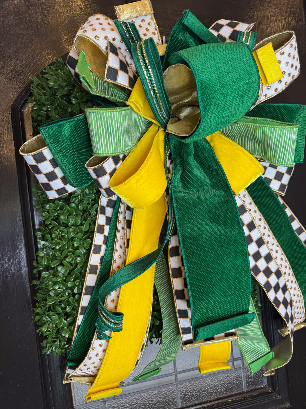 Green & Gold Game Day Bow
