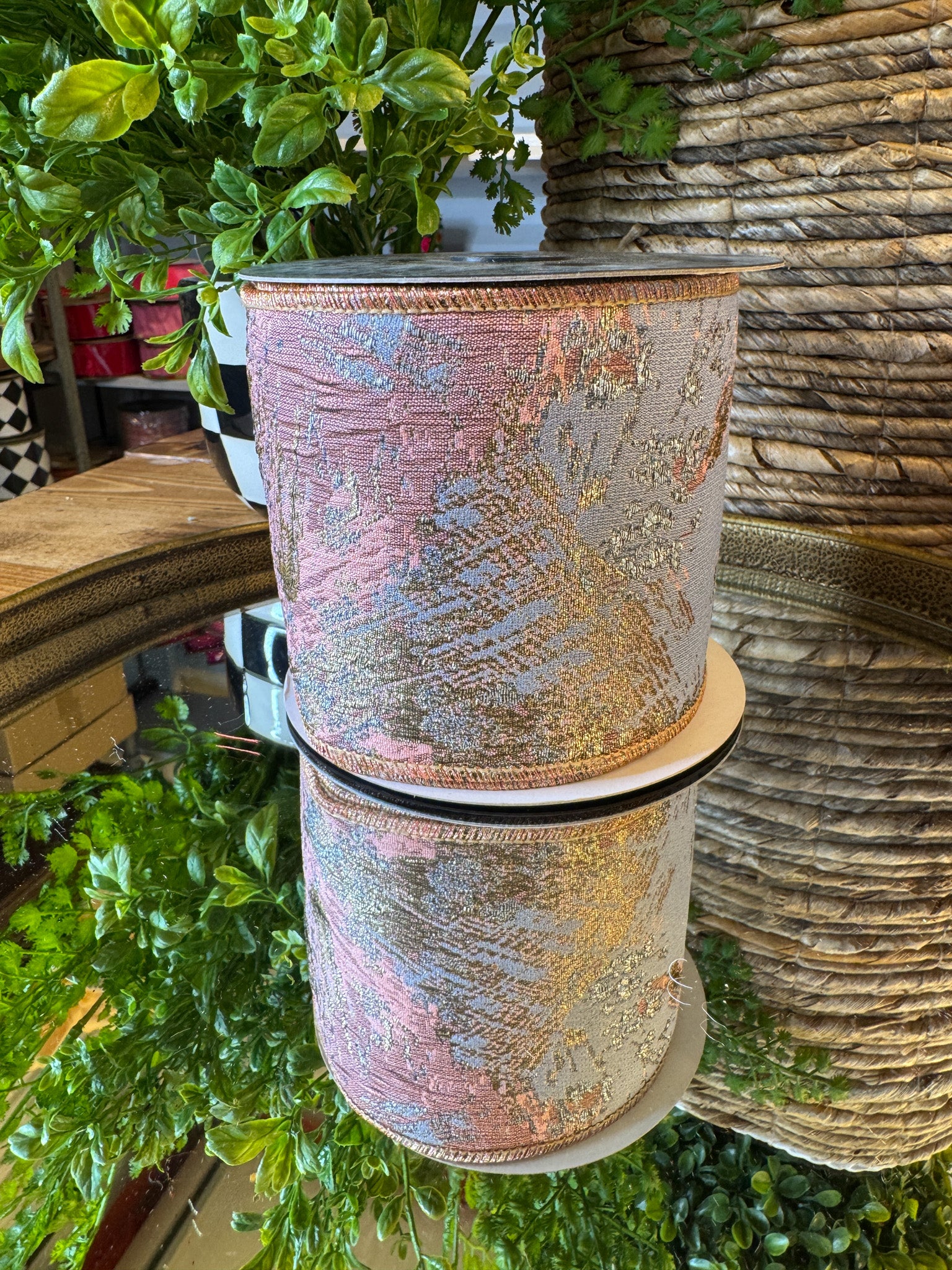Pink & Blue Metallic Duion JME RIbbon