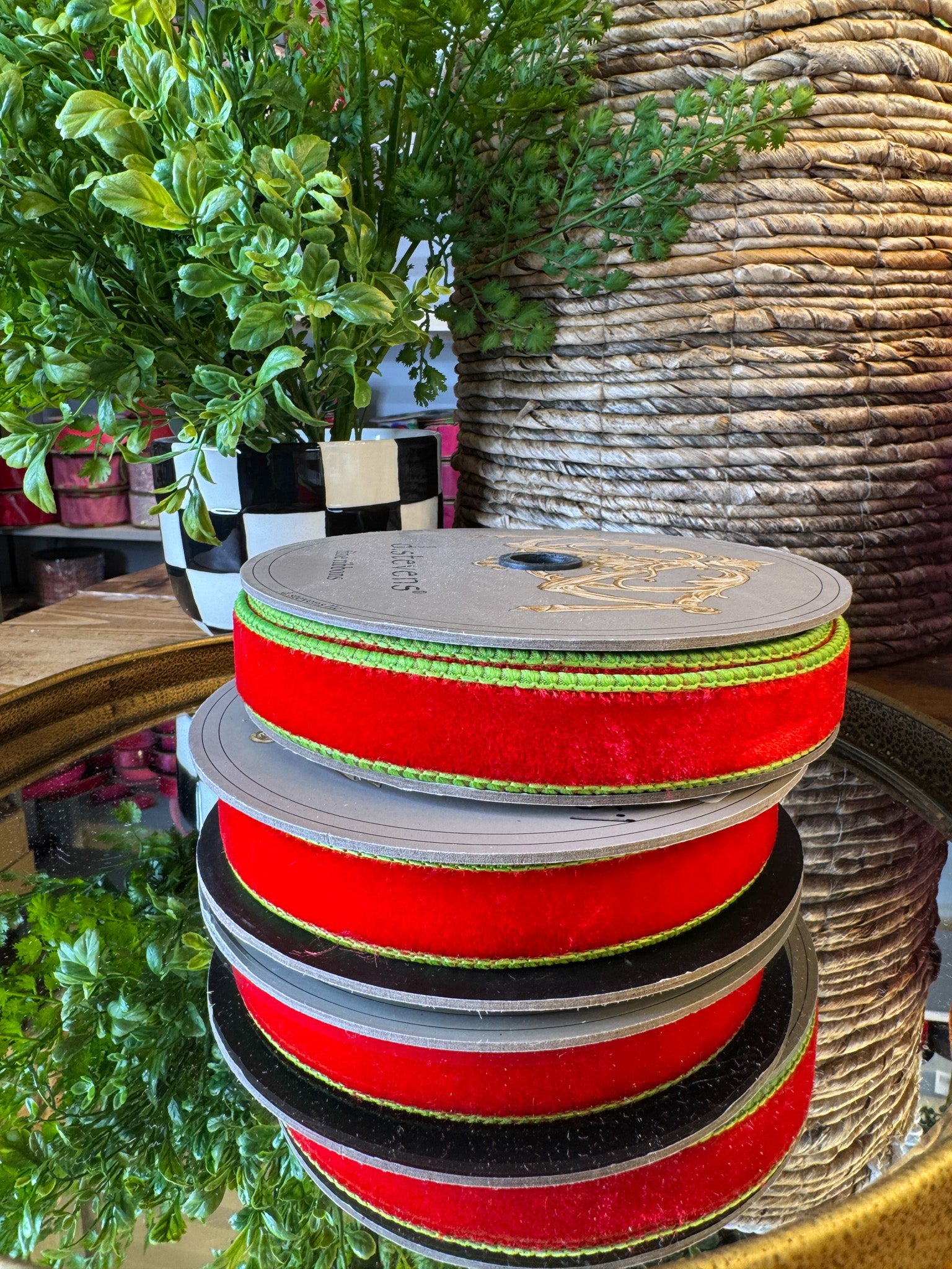Lush Velvet Red and Lime Ribbon