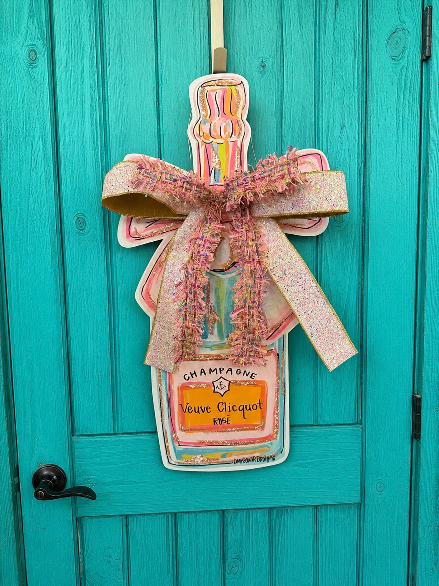 Veuve Clicquot Door Hanger with Sparkling Bow