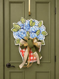 Classic Hydrangea Door Hanger with Natural Bow