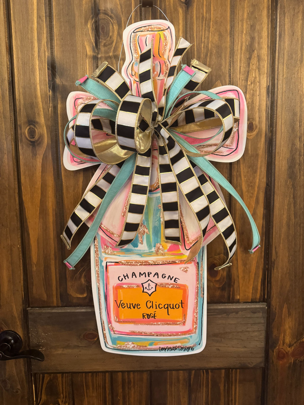 Veuve Clicquot Door Hanger with Bold Bow
