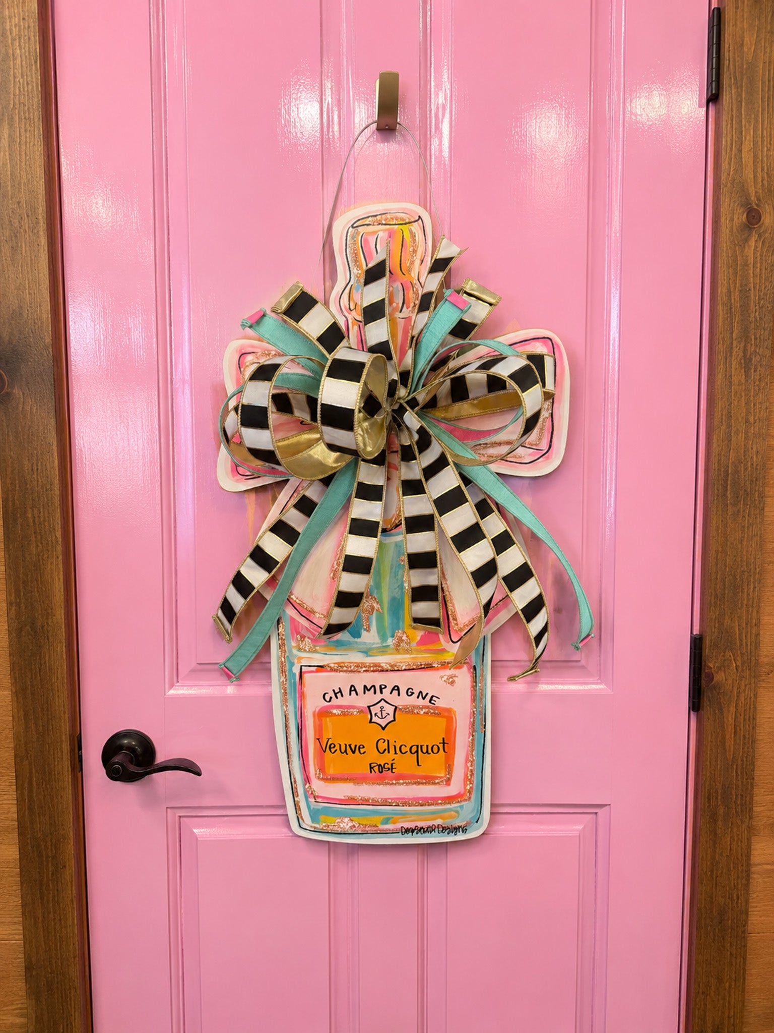Veuve Clicquot Door Hanger with Bold Bow