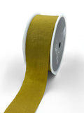 1.5 Inch Moss Green Faux Silk Wrinkled Ribbon