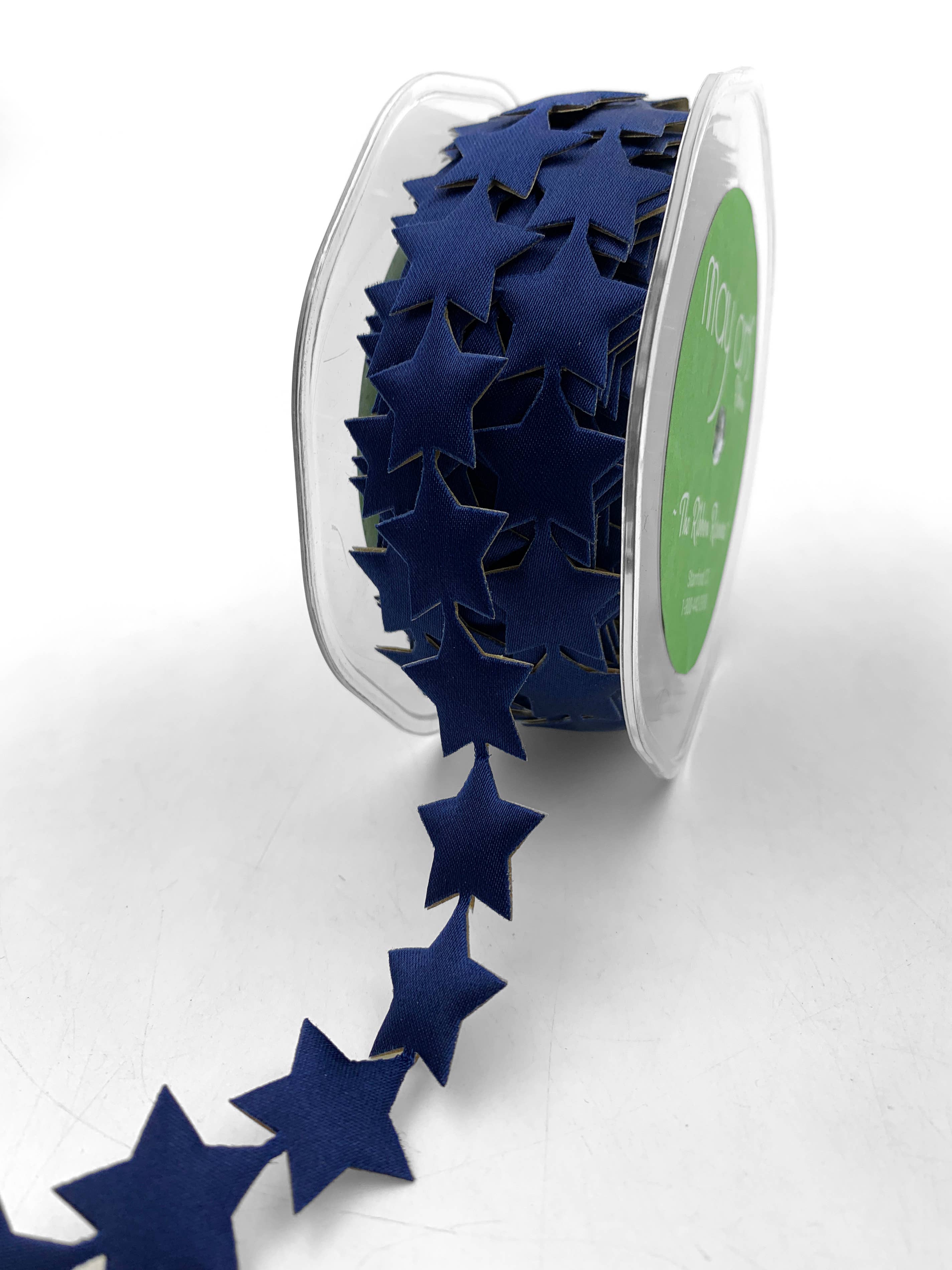 7/8" Navy Blue Star Adhesive Ribbon