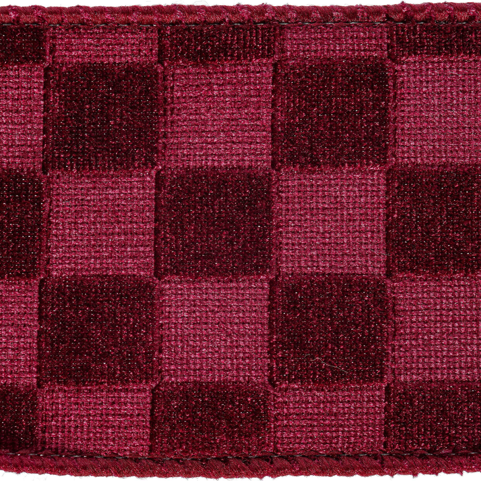 2.5"x10yd Burgundy Velvet Checkered: Burgundy / Polyester 50%, Nylon 50% / 2.5"x10yd