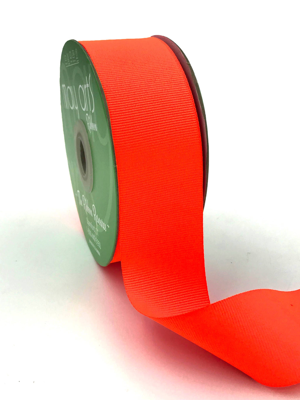 1.5" Neon Coral Woven Grosgrain Ribbon