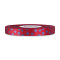 Blue Polka Dots on True Red Rayon Trimming Ribbon