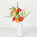 35575- 19in Bush-Orange Red Poppy w. Wild Flower