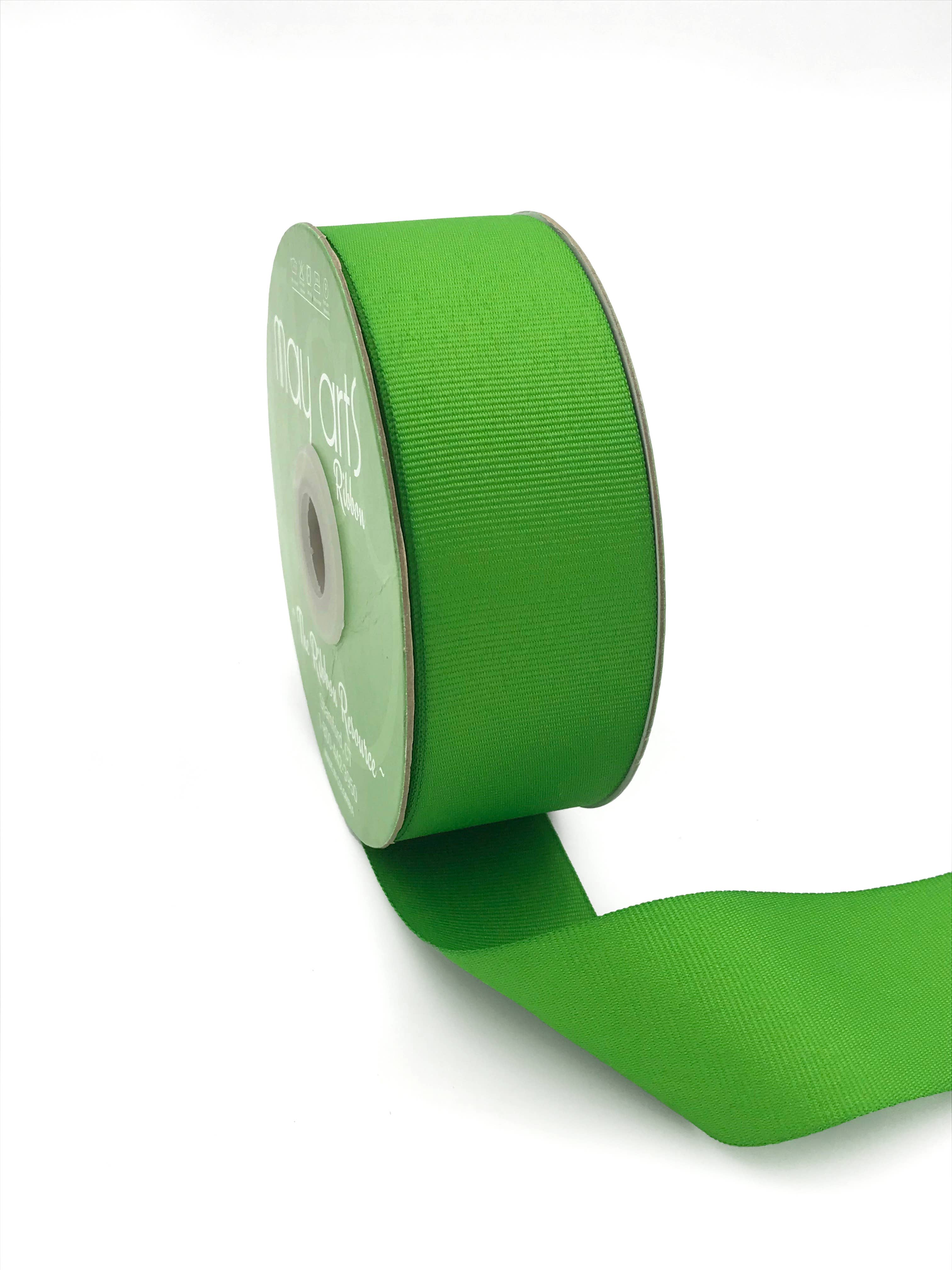 1.5" Parrot Green Woven Grosgrain Ribbon