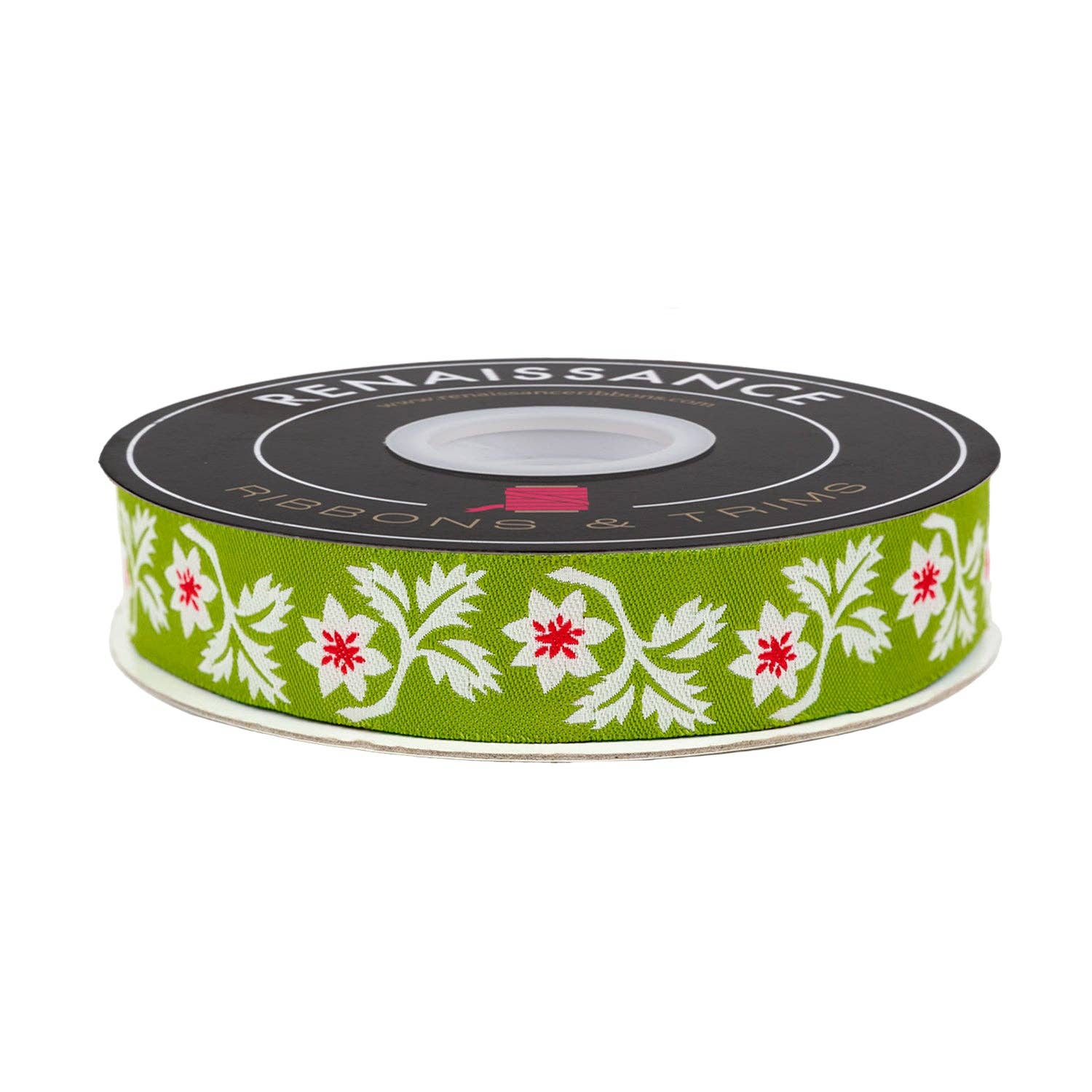 Buon Natale - Holly and Vine in Pine - 7/8" - by Joanna Figueroa - 15 Yard Spool