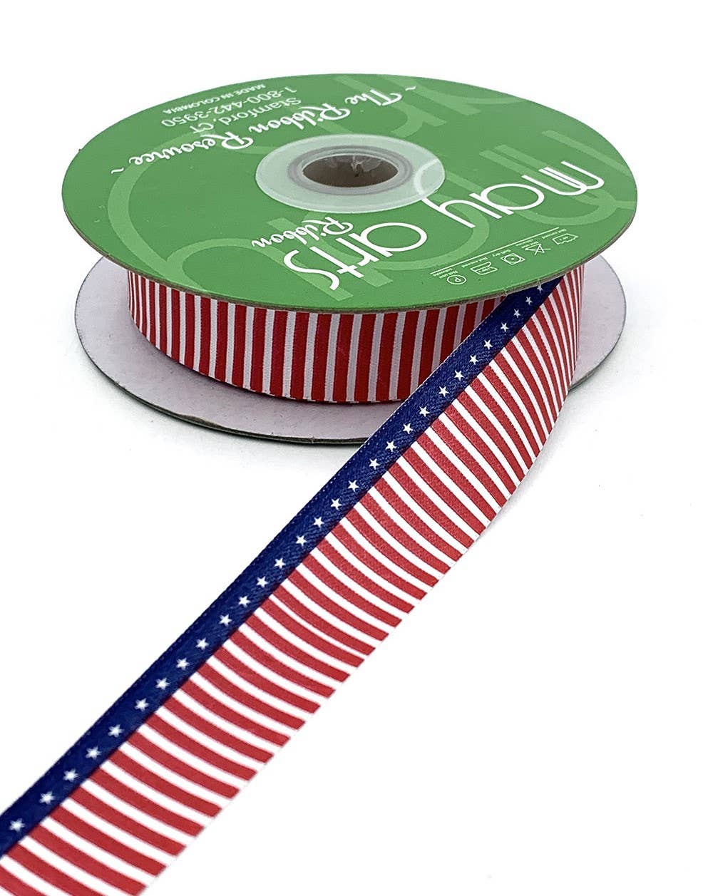 ~7/8" Satin American Flag Ribbon