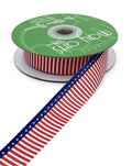 ~7/8" Satin American Flag Ribbon