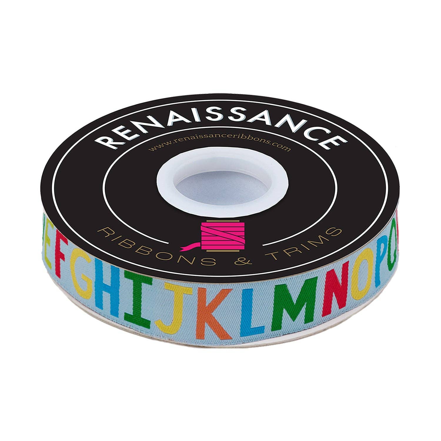 Alphabet Soup in Bright Sky - 7/8" width - Back to School by Stacy Iest Hsu - 15 Yard Spool