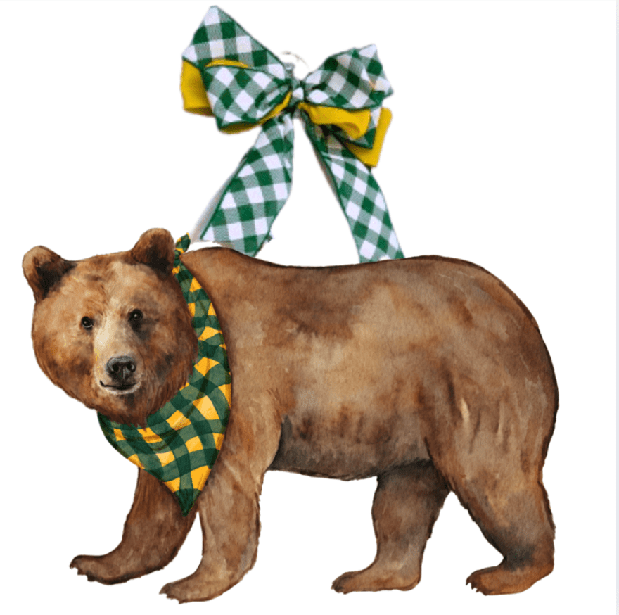 Bear Door Hanger: With Bow