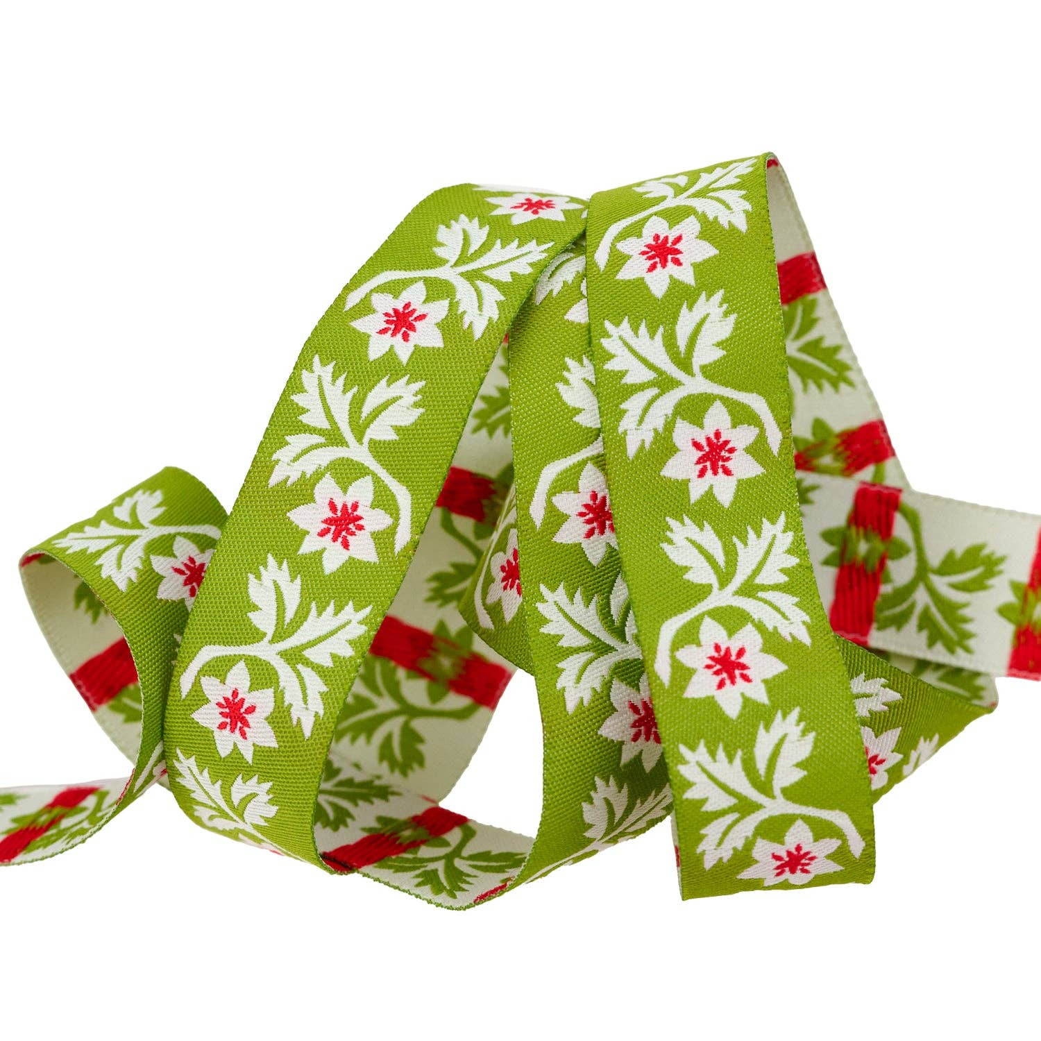 Buon Natale - Holly and Vine in Pine - 7/8" - by Joanna Figueroa - 15 Yard Spool