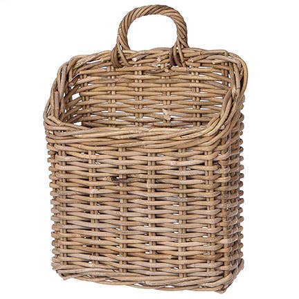 RECT KUBU RATTAN WALL BASKET